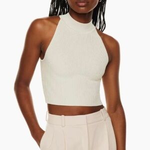 Aritzia | Babaton | Sculpt Knit Mockneck Knit Tank | taupe | Large